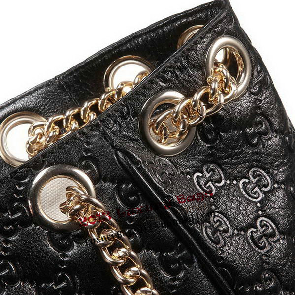 Gucci Emily Guccissima Leather Shoulder Bag 336757 Black