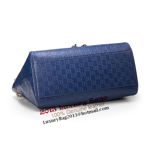 Gucci Emily Guccissima Leather Shoulder Bag 336757 Blue