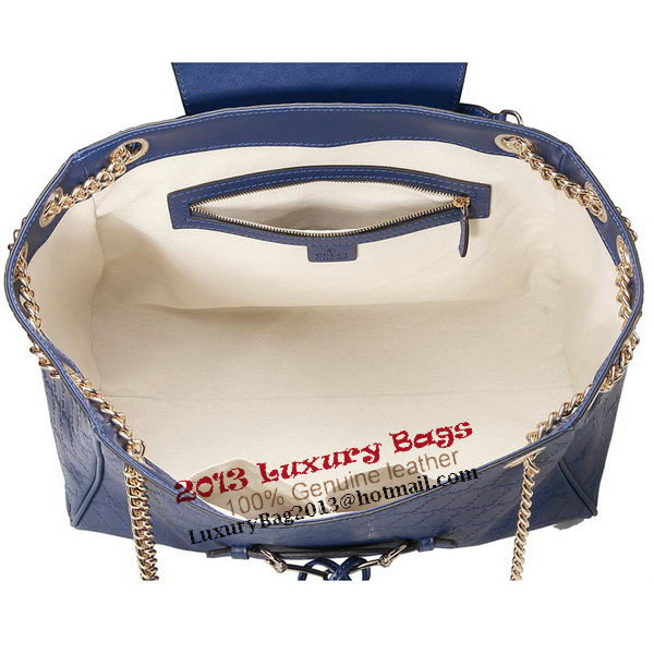 Gucci Emily Guccissima Leather Shoulder Bag 336757 Blue