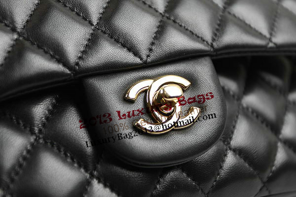 Chanel 2.55 Series Classic Flap Bag 1112 Black Original Sheepskin Leather Gold