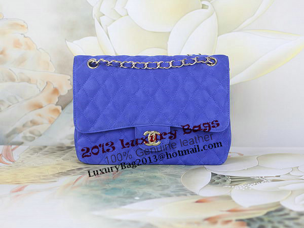 Chanel 2.55 Series Classic Flap Bag 1112 Blue Original Nubuck Cannage Pattern Leather Gold