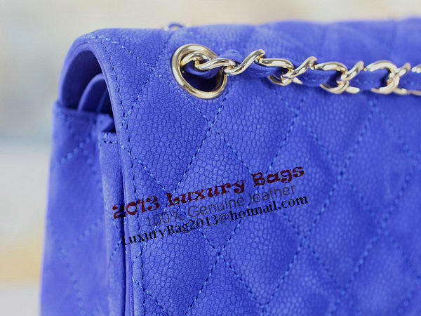 Chanel 2.55 Series Classic Flap Bag 1112 Blue Original Nubuck Cannage Pattern Leather Gold