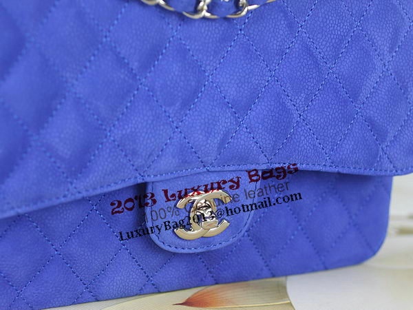 Chanel 2.55 Series Classic Flap Bag 1112 Blue Original Nubuck Cannage Pattern Leather Silver