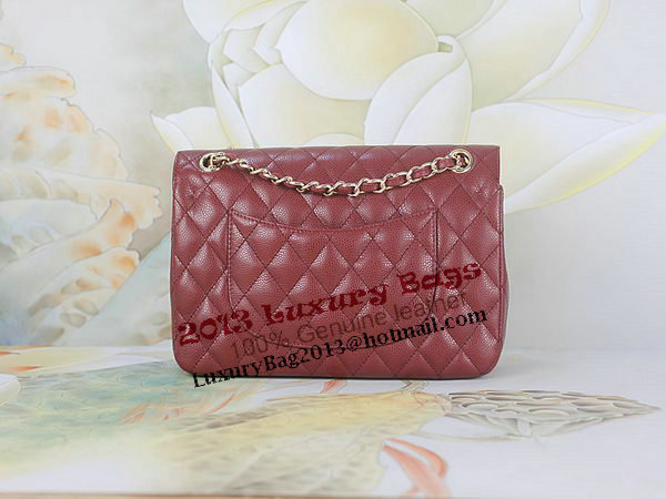 Chanel 2.55 Series Classic Flap Bag 1112 Burgundy Original Cannage Pattern Leather Gold