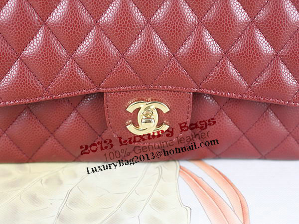 Chanel 2.55 Series Classic Flap Bag 1112 Burgundy Original Cannage Pattern Leather Gold