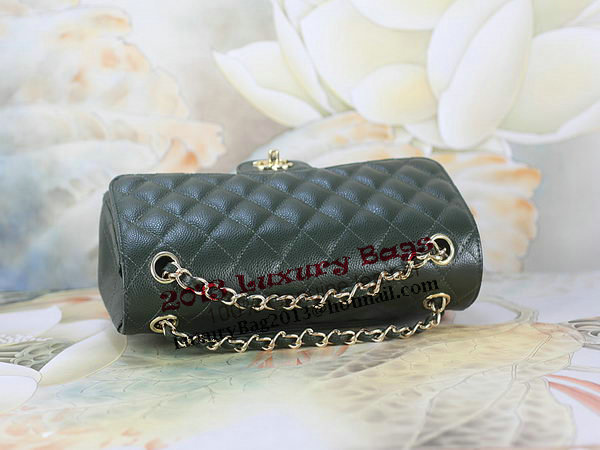 Chanel 2.55 Series Classic Flap Bag 1112 Dark Green Original Cannage Pattern Leather Gold