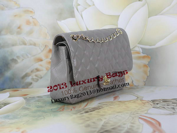 Chanel 2.55 Series Classic Flap Bag 1112 Gray Original Cannage Pattern Leather Gold