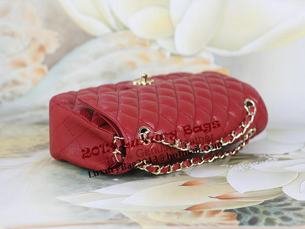 Chanel 2.55 Series Classic Flap Bag 1112 Red Cannage Pattern Original Leather Gold