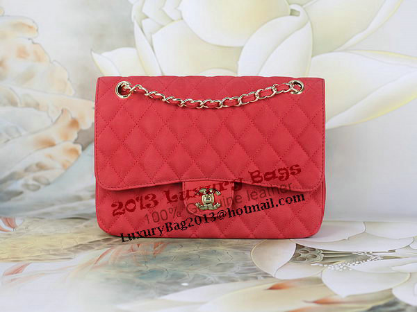 Chanel 2.55 Series Classic Flap Bag 1112 Red Original Nubuck Cannage Pattern Leather Gold