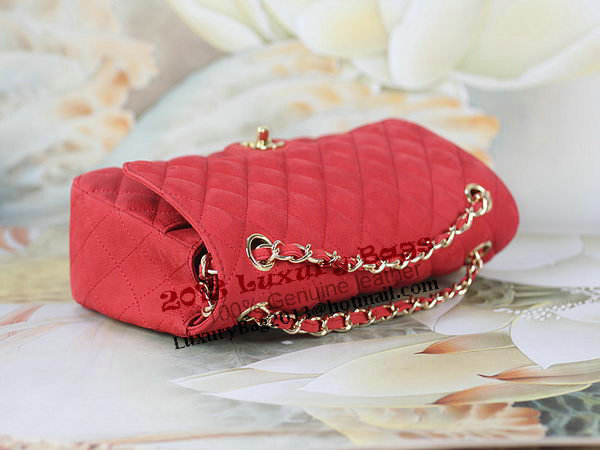 Chanel 2.55 Series Classic Flap Bag 1112 Red Original Nubuck Cannage Pattern Leather Gold