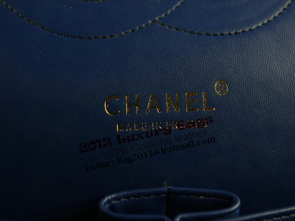 Chanel 2.55 Series Classic Flap Bag 1112 RoyalBlue Cannage Pattern Original Leather Gold