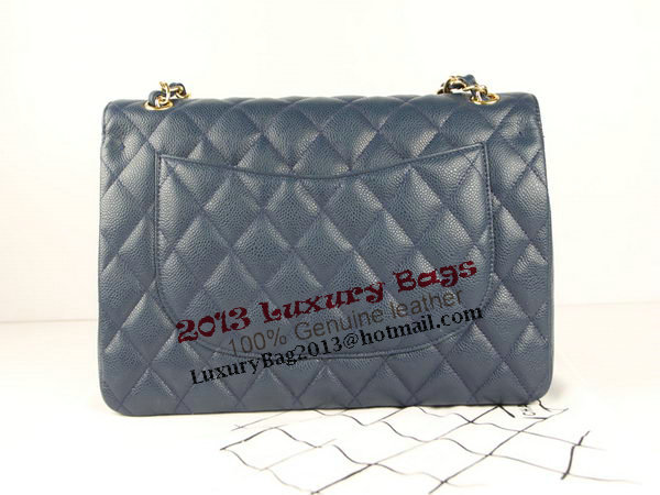 Chanel 2.55 Series Classic Flap Bag 1112 RoyalBlue Cannage Pattern Original Leather Gold