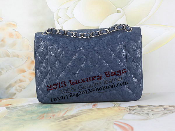 Chanel 2.55 Series Classic Flap Bag 1112 RoyalBlue Cannage Pattern Original Leather Silver