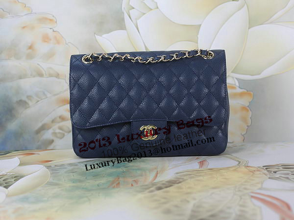 Chanel 2.55 Series Classic Flap Bag 1112 RoyalBlue Original Cannage Pattern Leather Gold