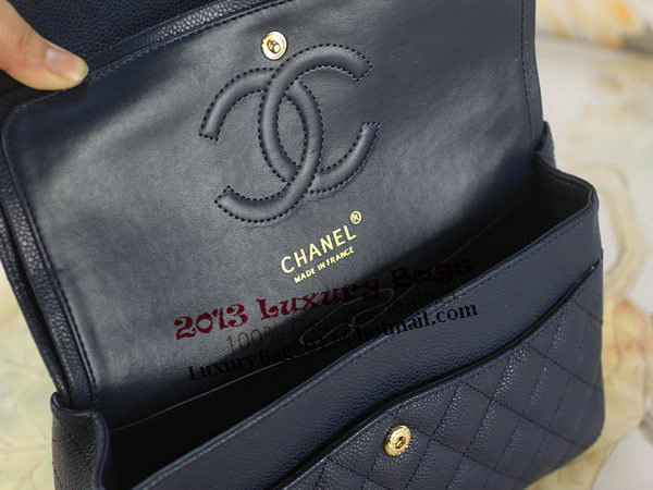 Chanel 2.55 Series Classic Flap Bag 1112 RoyalBlue Original Cannage Pattern Leather Gold