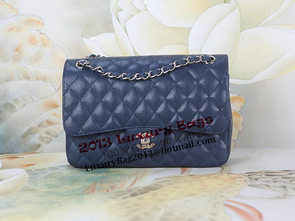 Chanel 2.55 Series Classic Flap Bag 1112 RoyalBlue Original Cannage Pattern Leather Silver