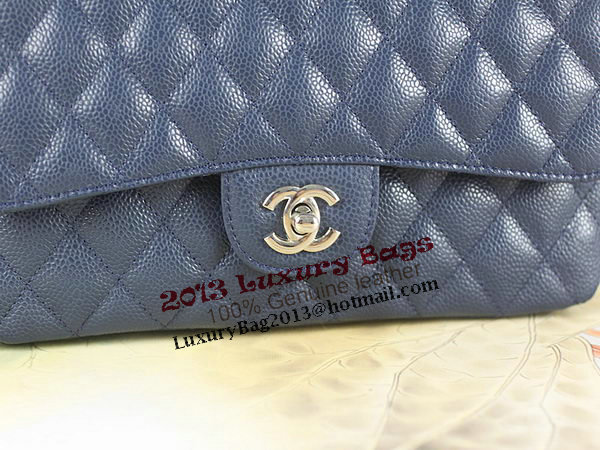 Chanel 2.55 Series Classic Flap Bag 1112 RoyalBlue Original Cannage Pattern Leather Silver