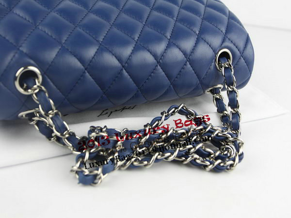 Chanel 2.55 Series Classic Flap Bag 1112 RoyalBlue Original Sheepskin Leather Silver