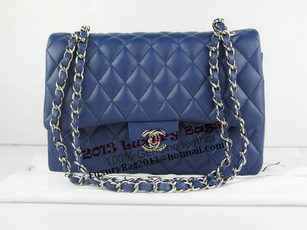 Chanel 2.55 Series Classic Flap Bag 1112 RoyalBlue Original Sheepskin Leather Silver