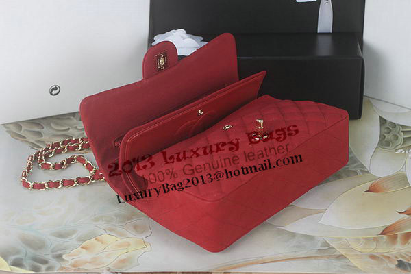 Chanel 2.55 Series Classic Flap Bag A01112 Red Original Nubuck Cannage Pattern Leather Gold