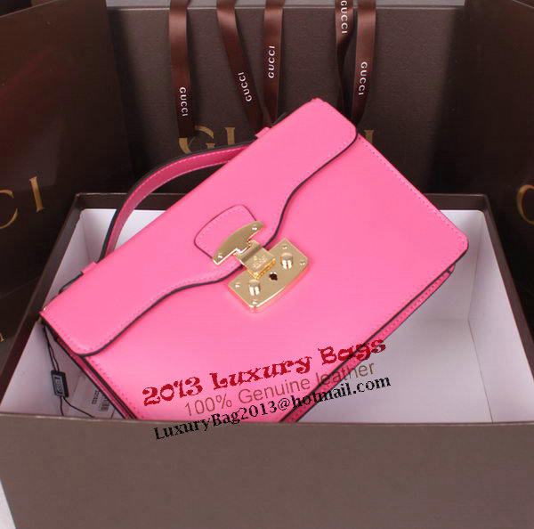 Gucci Lady Lock Calf Leather Briefcase Clutch 331823 Pink