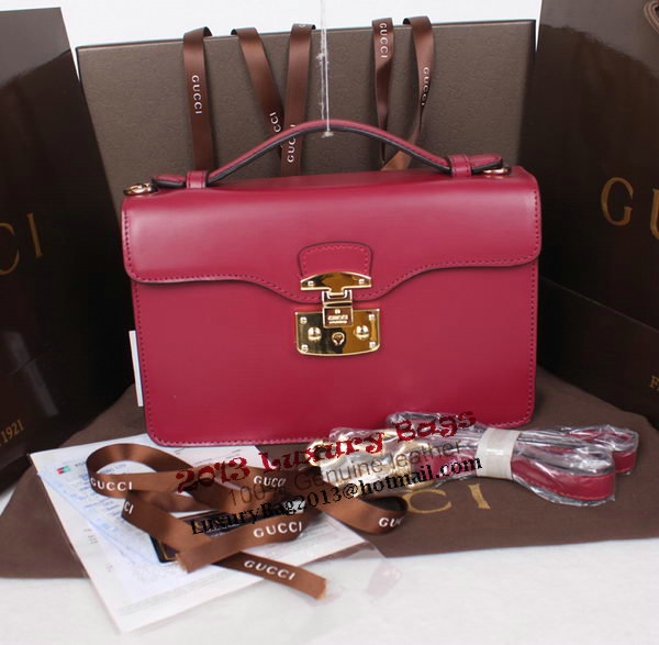 Gucci Lady Lock Calf Leather Briefcase Clutch 331823 Rose