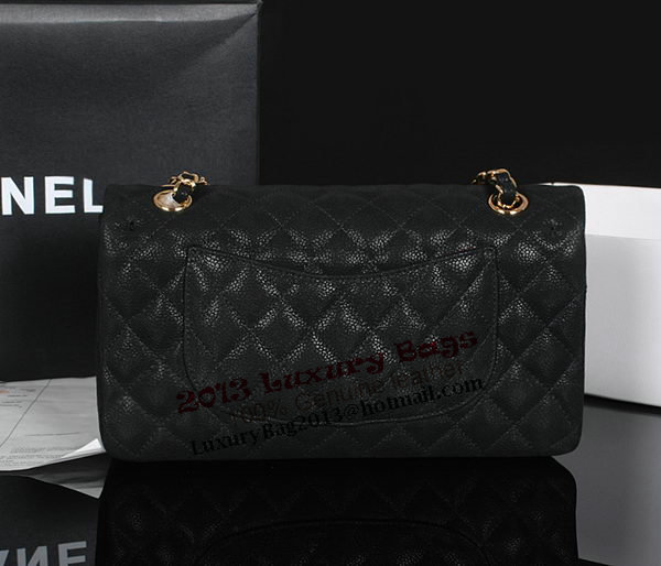Chanel 2.55 Series Classic Flap Bag 1112 Black Original Cannage Pattern Leather Gold