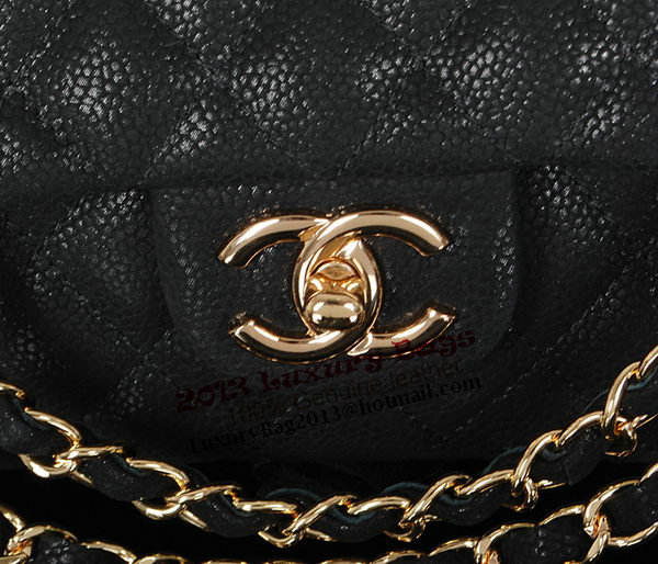 Chanel 2.55 Series Classic Flap Bag 1112 Black Original Cannage Pattern Leather Gold