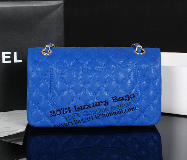 Chanel 2.55 Series Classic Flap Bag 1112 Blue Original Cannage Pattern Leather Gold