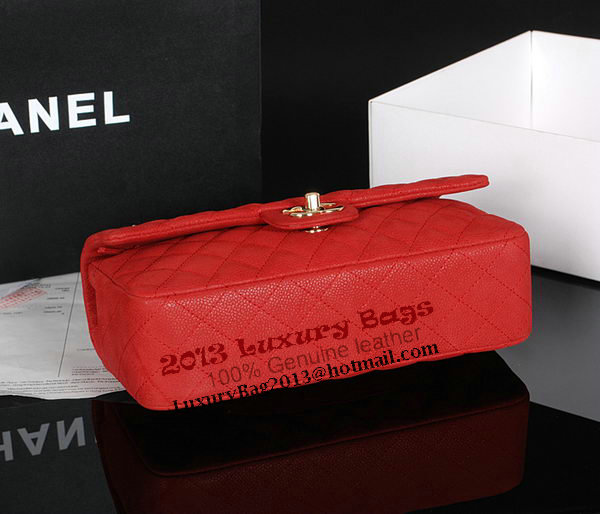 Chanel 2.55 Series Classic Flap Bag 1112 Red Original Cannage Pattern Leather Gold