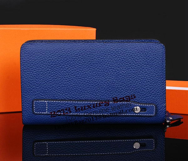 Hermes Evelyn Clutch in Grainy Leather H1013 RoyalBlue