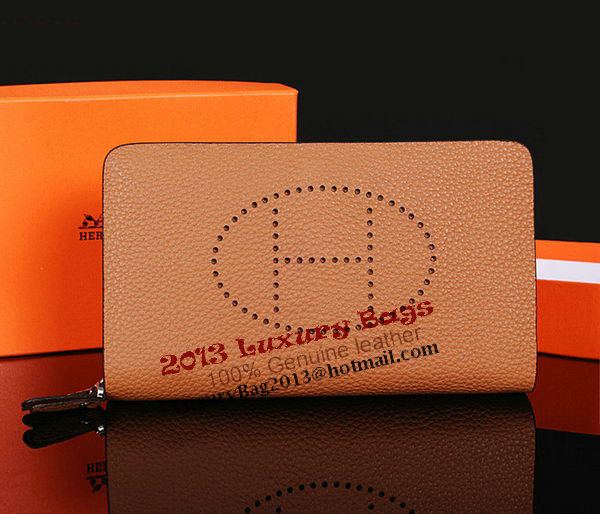 Hermes Evelyn Clutch in Grainy Leather H1013 Wheat