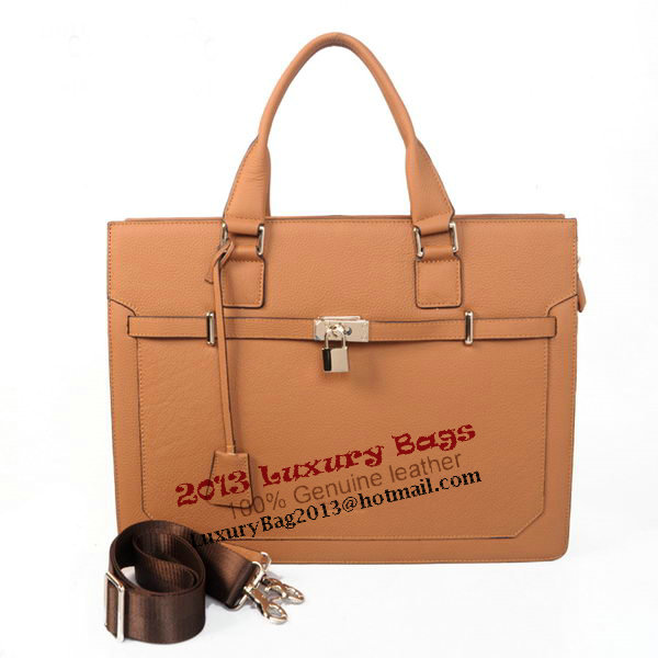 Hermes Mens Kelly Briefcase Calf Leather H07461 Wheat