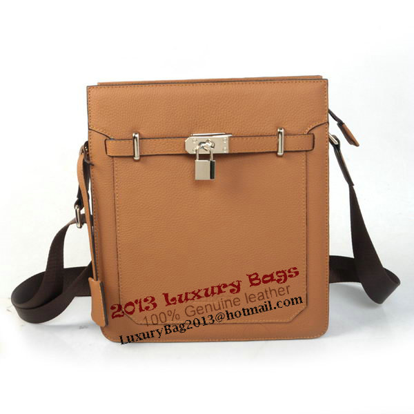 Hermes Mens Kelly Messenger Bag Calf Leather H07463 Wheat