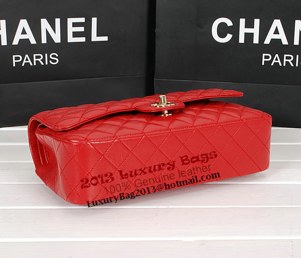Chanel 2.55 Series Bag 1112 Red Sheepskin Leather Gold