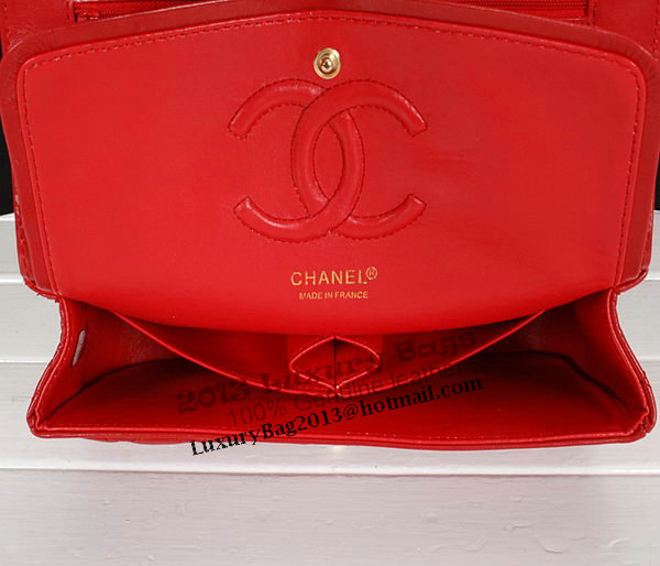 Chanel 2.55 Series Bag 1112 Red Sheepskin Leather Gold