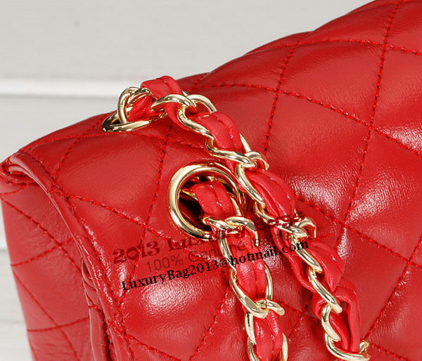 Chanel 2.55 Series Bag 1112 Red Sheepskin Leather Gold