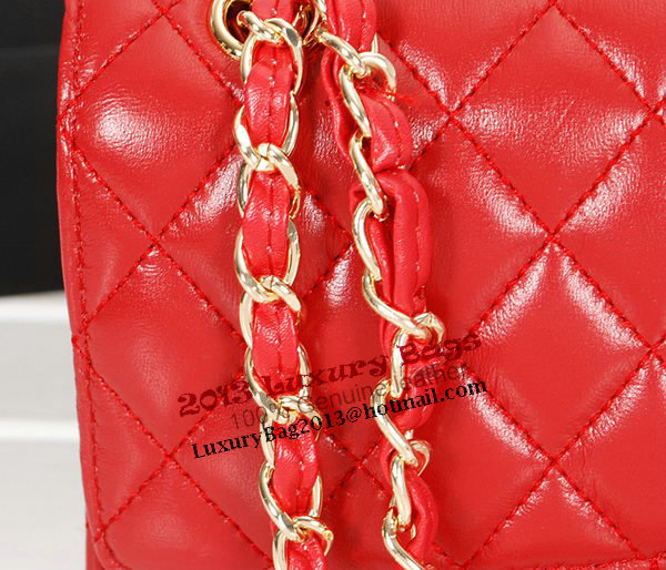 Chanel 2.55 Series Bag 1112 Red Sheepskin Leather Gold