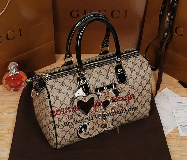 Gucci Joy Supreme Dog Canvas Boston Bag 189895