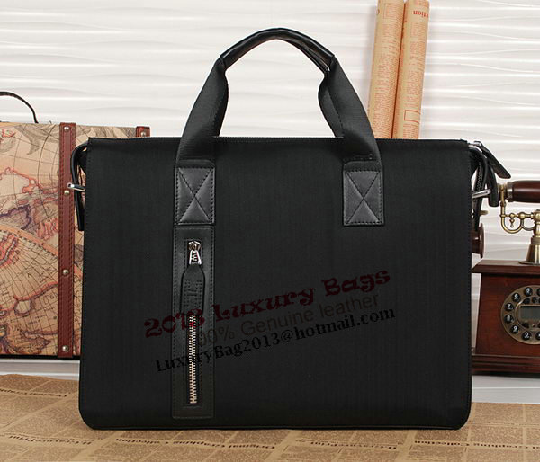 Hermes Mens Briefcase Fabric 1408 Black&Brown