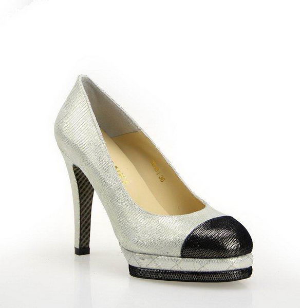 Chanel Satin Leather 110mm Heel CH0853 Grey