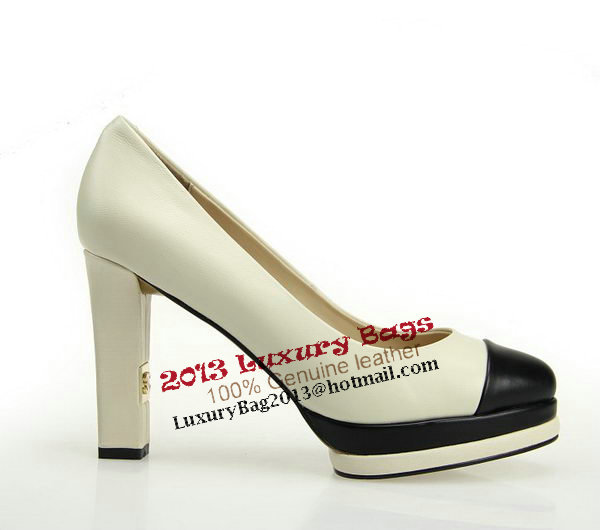 Chanel Sheepskin Leather 95mm Heel CH0850 White