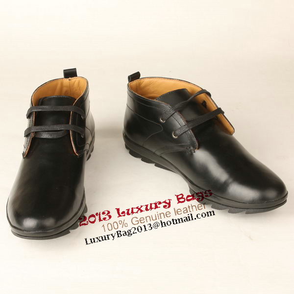 Prada Calf Leather Men Shoe PD290 Black