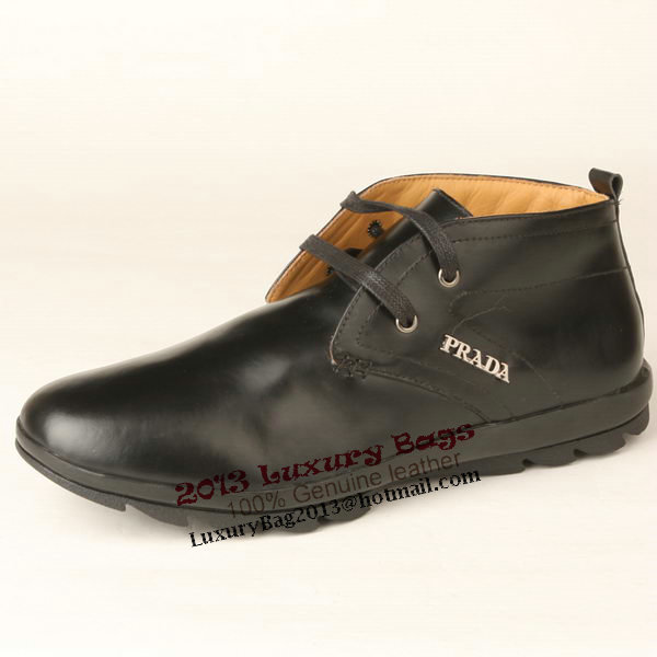 Prada Calf Leather Men Shoe PD290 Black