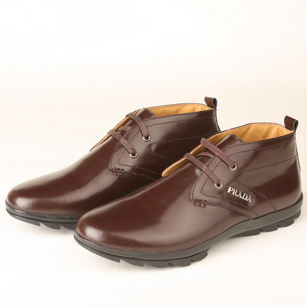 Prada Calf Leather Men Shoe PD290 Brown