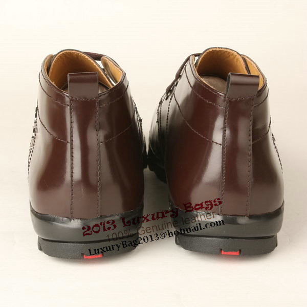 Prada Calf Leather Men Shoe PD290 Brown