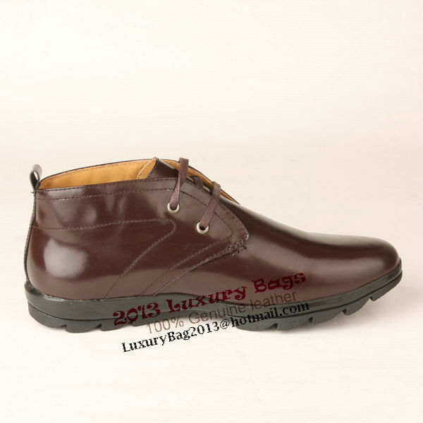 Prada Calf Leather Men Shoe PD290 Brown