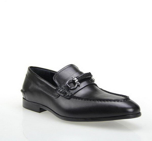 Salvatore Ferragamo Smooth Leather Men Shoe FL0318 Black