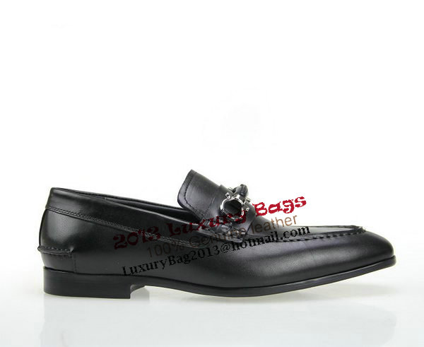 Salvatore Ferragamo Smooth Leather Men Shoe FL0318 Black