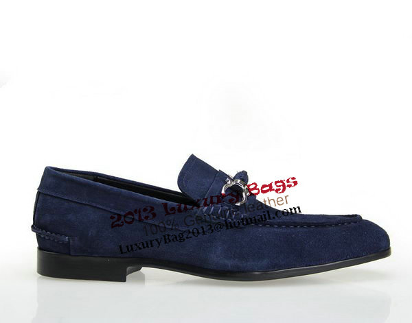 Salvatore Ferragamo Suede Leather Men Shoe FL0314 RoyalBlue